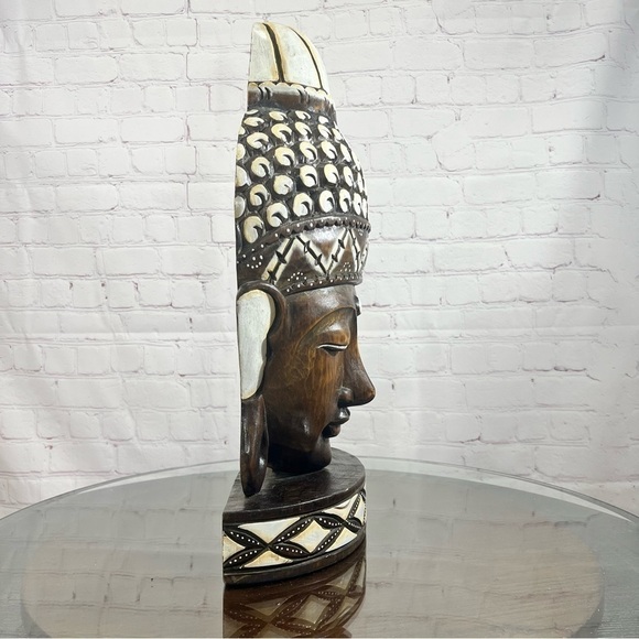 BUDDHA HEAD hard wood decor! Light weight but very hardy and durable. Large - Picture 4 of 13